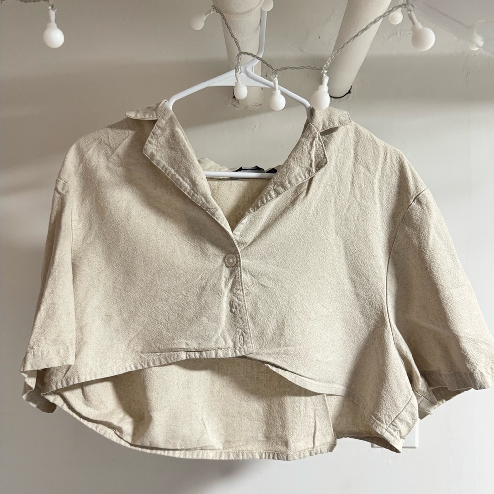 ASOS Design Oversized Khaki Crop Top